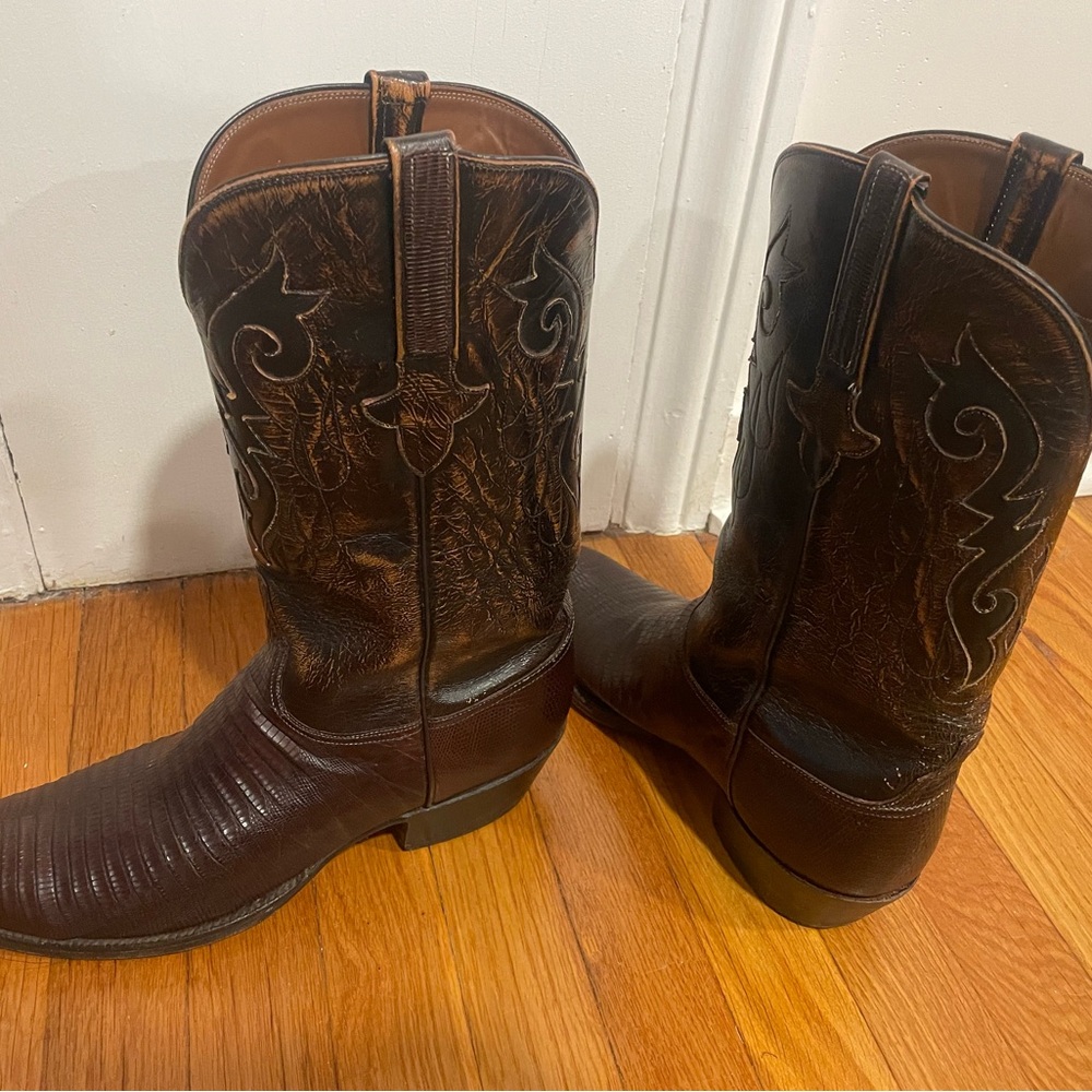Lucchese Brown Men’s Exotic Teju Lizard Boots (10.5 D)